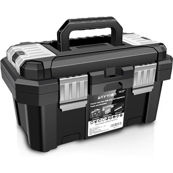 14.5-Inch Plastic Tool box with Removable Tray - Picture 4 of 6